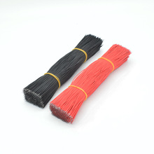 12cm长黑红1mm外径双头镀锡电子线 导线连接线玩具配件STEM