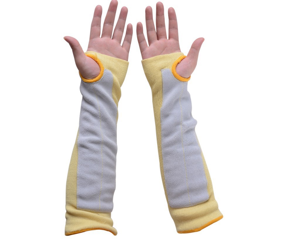 外贸出口贴皮护臂芳纶1414防火阻燃防割护臂骑行保护袖套广州批发