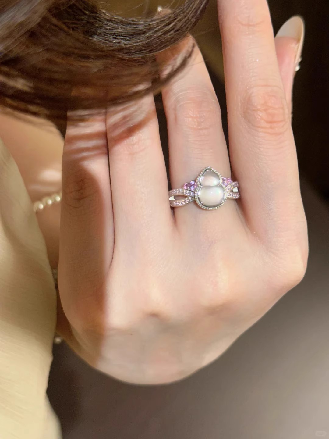 Pink Lady Designer Ring Eis Transparenter Kürbis Diamant Ring_voghion.com