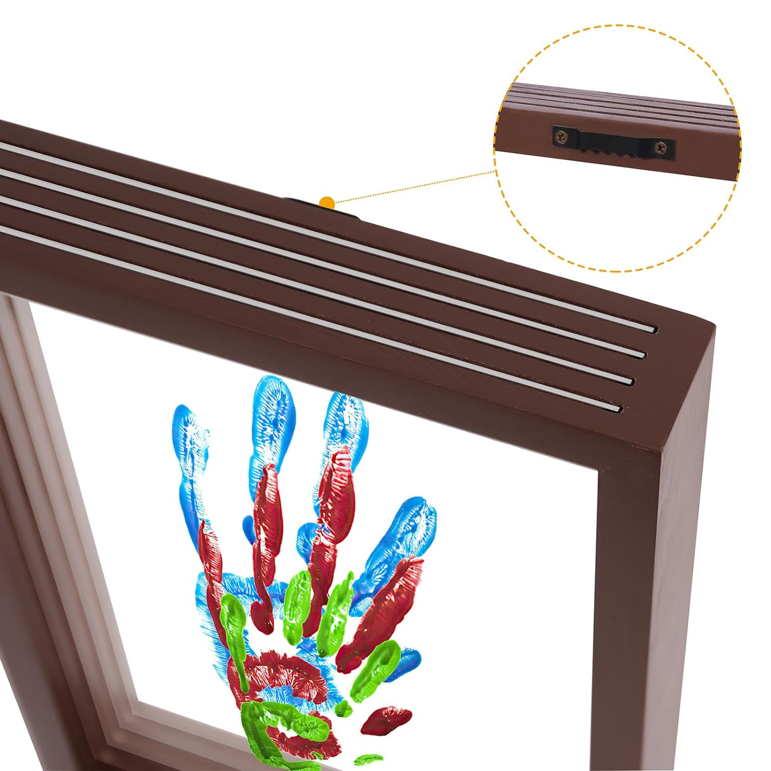 Marco de fotos de bricolaje, marco conmemorativo de impresión a mano, marco de fotos hecho a mano, mesa de escritorio