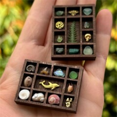 多層式木製ミニストーン収納ラック、ジュエリー、装飾品、宝石、アクセサリー収納、木製置物