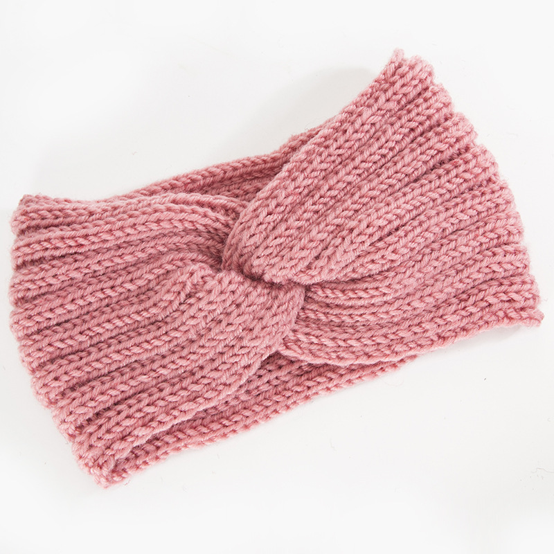Accessori per capelli in maglia autunnale e invernale con fasce incrociate, fasce sportive da donna in lana elastica calda_voghion.com