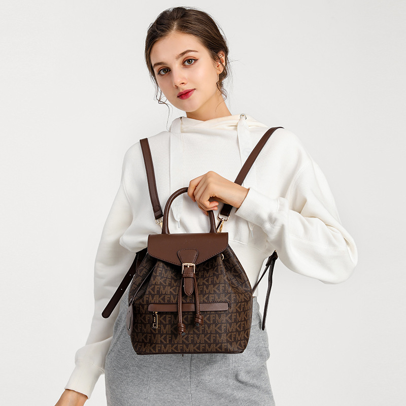 Mk F Korean Style Bag 2025 New Bucket Drawstring Backpack Women's Fashion Ins Anti-Theft Backpack Travel Bag Mk F Korean Style Bag 2025 New Bucket Drawstring Backpack Women's Fashion Ins Anti-Theft Backpack Travel Bag