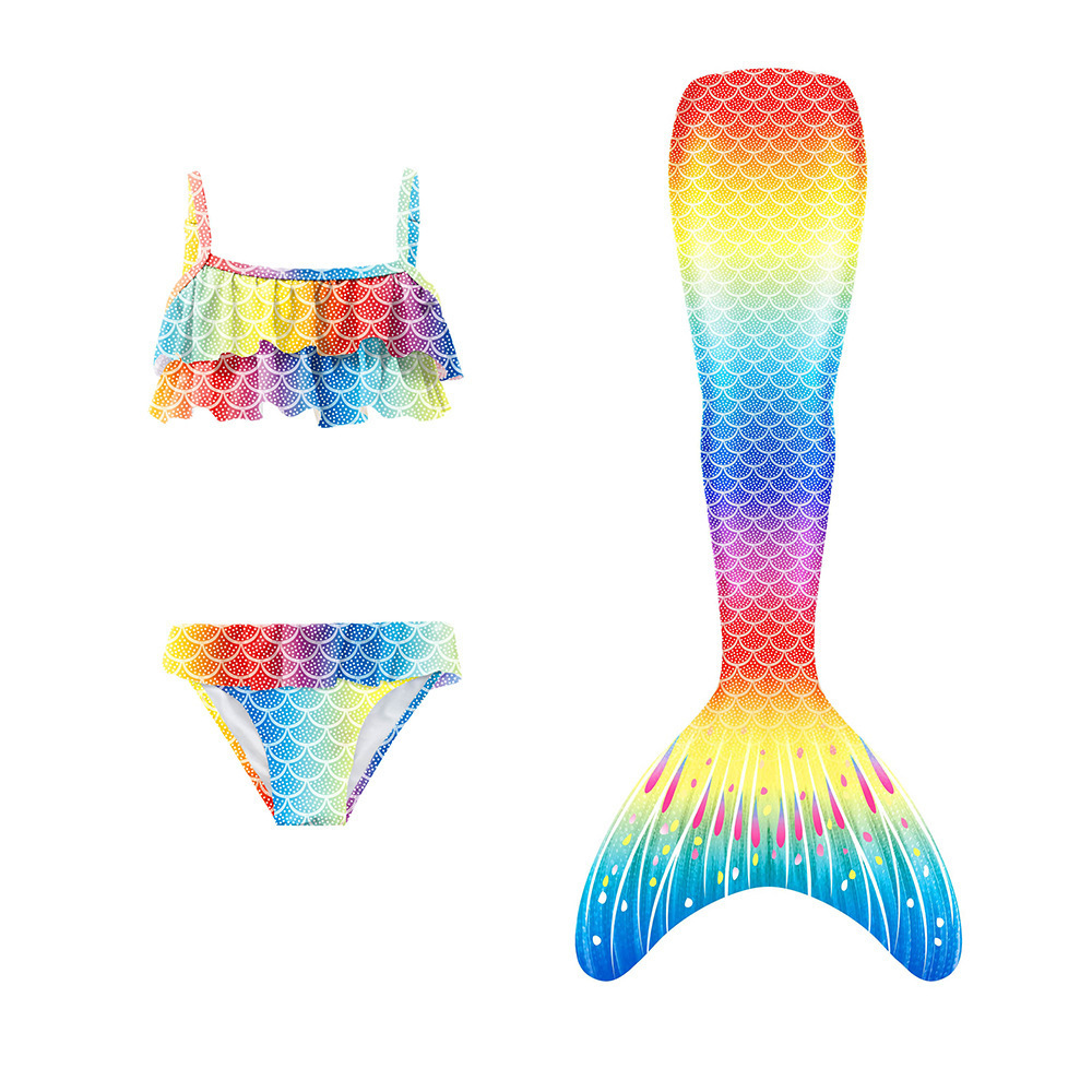 Ghnatygren New Export European and American Girls Mermaid Three-Piece Baby Bikini Swimsuit Kidsren's Swimsuit
