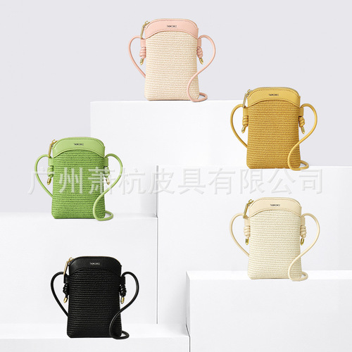 TAOMICMIC diagonal simple Japanese style mini vertical mobile phone bag multi-functional wholesale women's spliced ​​coin purse