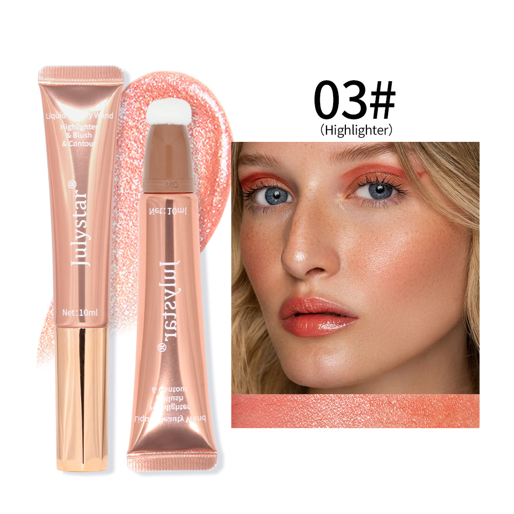 Cross-border liquid blush Highlighter contouring pen Pearlescent fine Shimmering matte beauty stick Natural brightening cushion Blush stick undefined