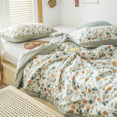 日式无印经典印花夏被良品全棉碎花夏被小清新日本夏凉被空调被新|ms