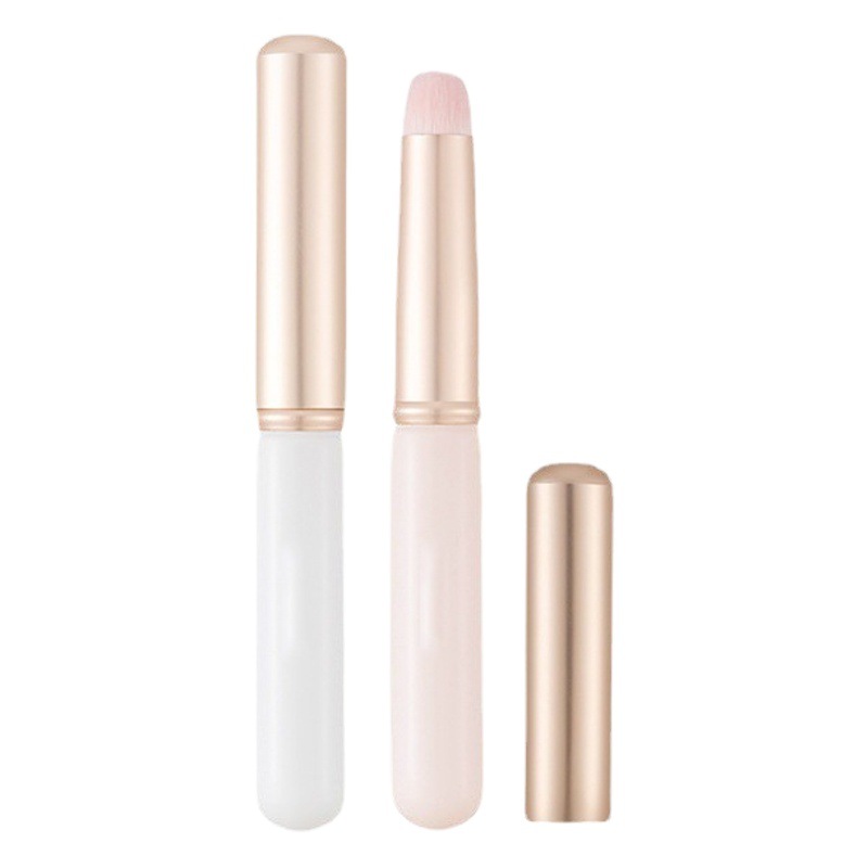 Cepillo de labios con tapa cepillo de manchas de labios mini cepillo de lápiz labial portátil cabeza redonda mango corto cepillo de maquillaje de viaje cepillo corrector profesional