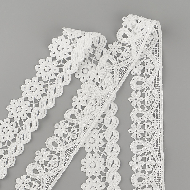 Inventario de gran ancho de seda de leche de encaje de bordado soluble en agua encaje de ropa de mujer vestido accesorios de decoración de ropa infantil