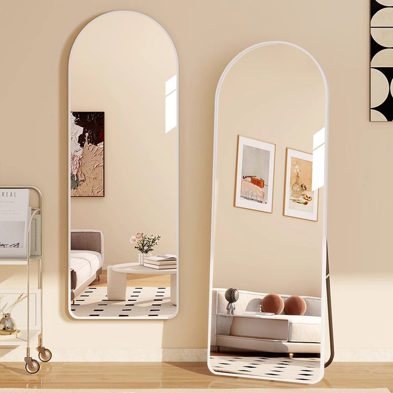 Espejo de pie de longitud completa para uso doméstico, popular en Instagram, espejo de vestir, espejo de montaje en pared, espejo tridimensional grande para dormitorio.