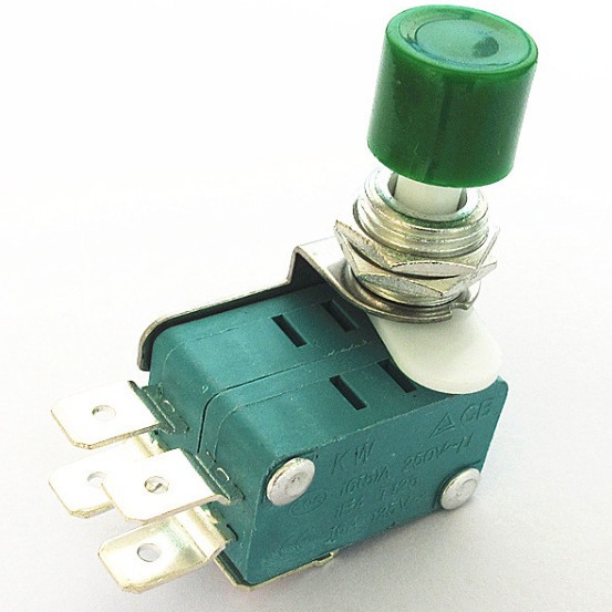 双联绿帽 脚宽6.3MM微动开关限位开关12MM按钮开关