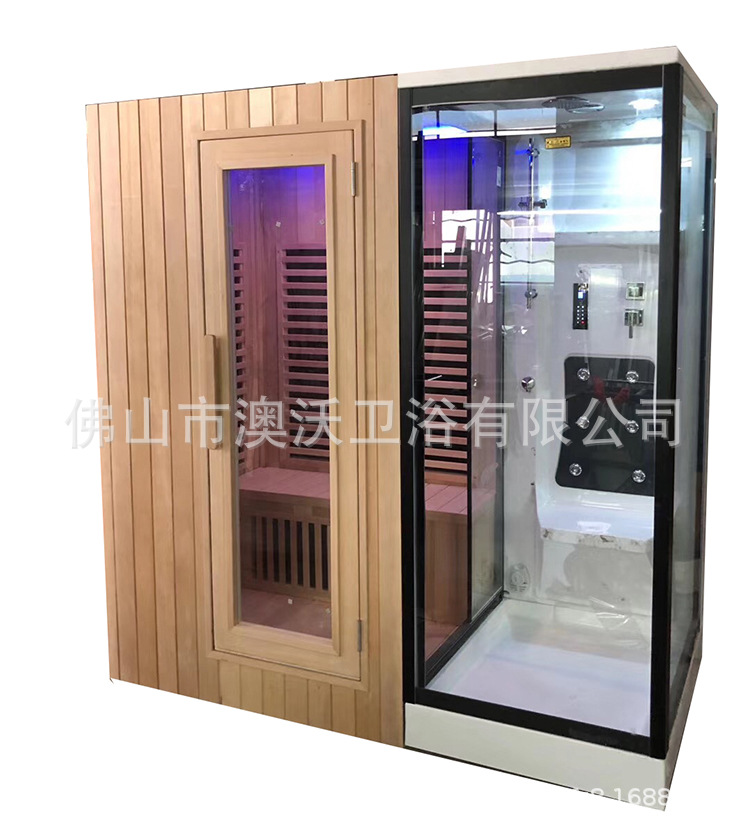 Hogar multifuncional sala de vapor seca y húmeda sala de ducha integrada de doble uso de hierro abeto sala de baño sauna integrado sala de vapor de sudor