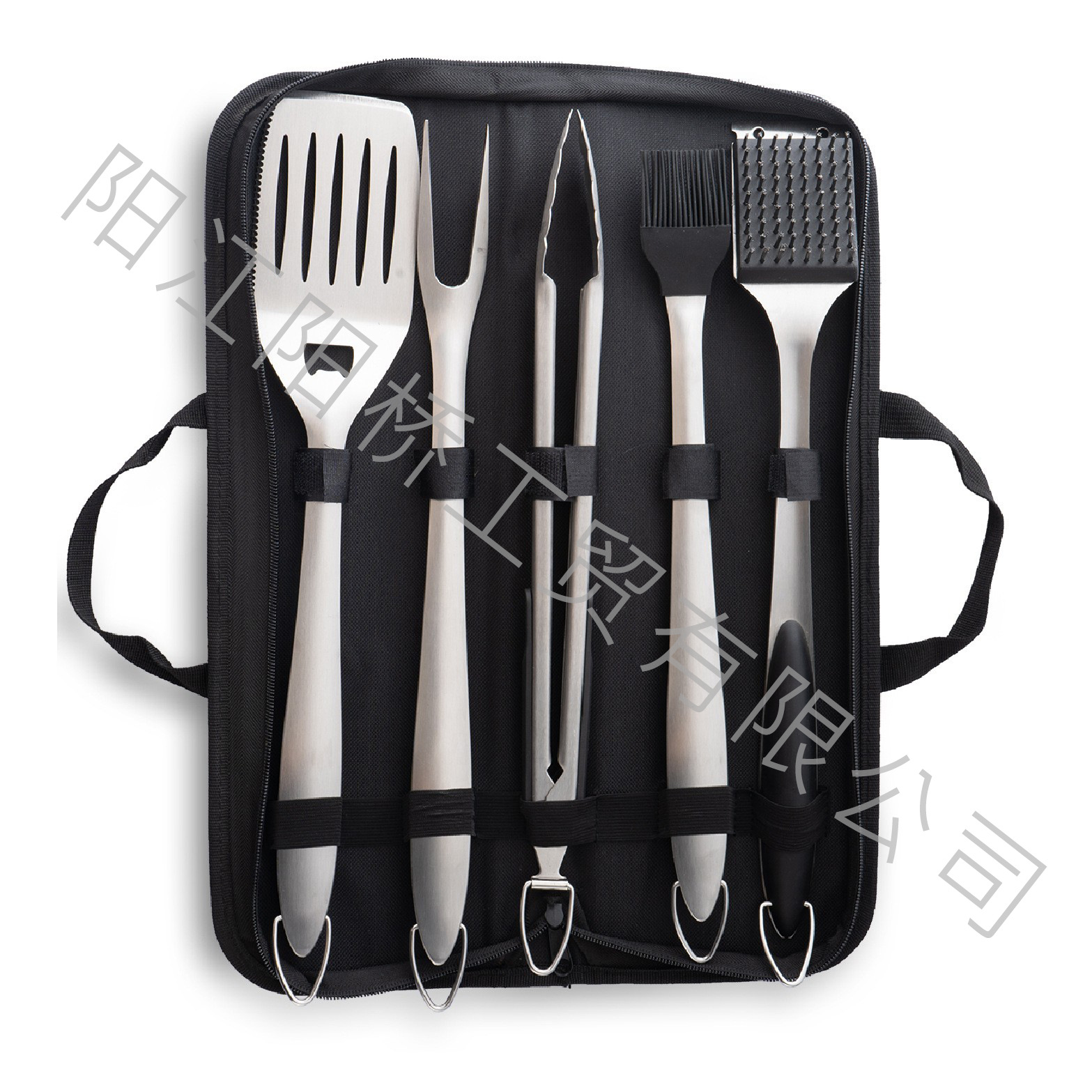 Fuente de fábrica al aire libre hogar barbacoa de acero inoxidable parrilla de acampado parrilla de cinco piezas conjunto