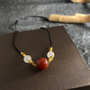 Retro agate necklace, small design one bead bracelet, Chinese style, light luxury style