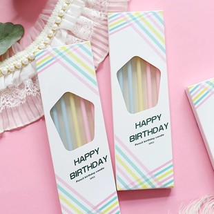 New Kids Candy Color Birthday Candle Cake Decorative Wax Long Rod Pencil Candle Party Dress Up Layout Wax