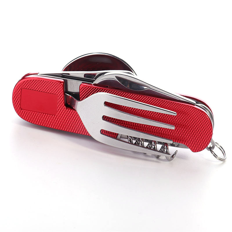 多功能可折叠便携餐具6合1刀更叉开瓶器组合拆分式旅行餐具