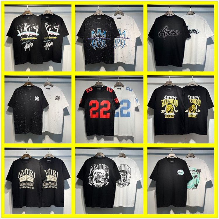 [260g] am peace dove flow paint graffiti letters starry sky classic logo printing short sleeve couple t-shirt