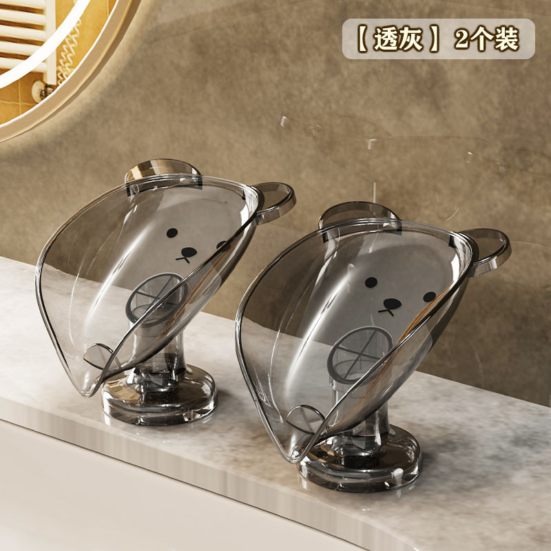 Contador de drenaje sin agujeros caja de jabón doméstica ventosa caja de jabón de lujo ligero estante de jabón de baño estante de almacenamiento de baño