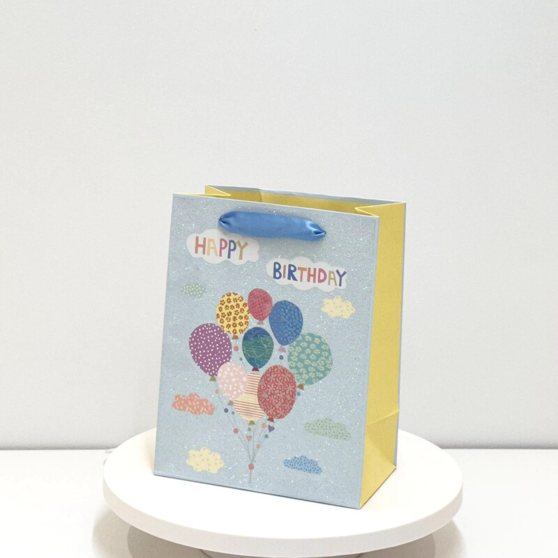 Customized Gift Bags, Paper Bags, Cute Paper Happy Birthday Bags, Baby Shower Party Bags with Balloon Designs