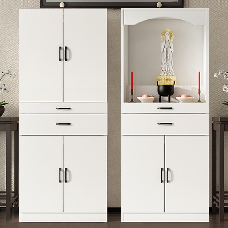Buddhist Altar Cabinet with Doors, Economical Guanyin Altar Table for Home Use