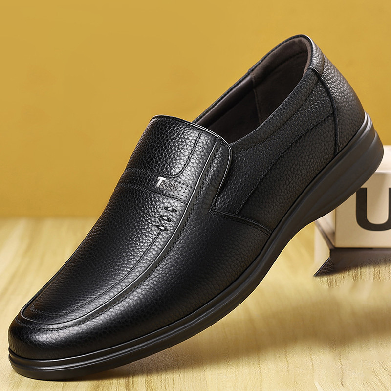 Neue Herren-Herbstmodelle, Lederschuhe mit weicher Sohle, leichte Freizeitschuhe für Männer mittleren und höheren Alters, Slipper für Väter_voghion.com