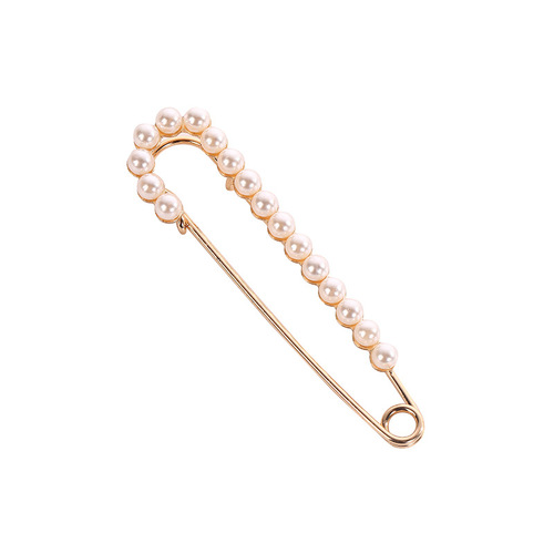 Waist tightening pin, waist tightening artifact, imitation pearl brooch, rhinestone anti-exposure buckle pin, straight pin, curved pin, pin wholesale