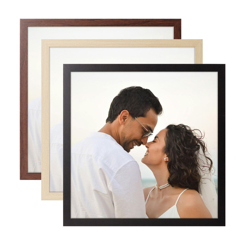 Cross-Border Hollow Square 10inch 15inch Wooden Photo Frame Bedroom Handmade Photo Wall Display Frame Vintage Picture Frame Set