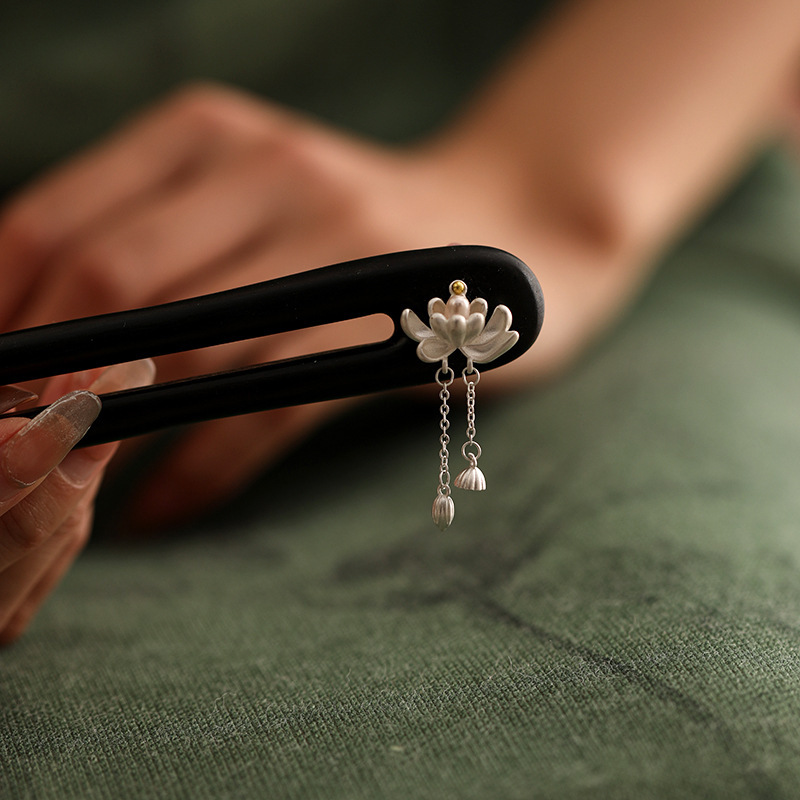 E78 로터스 로터스 U자형 머리핀 [에보니]