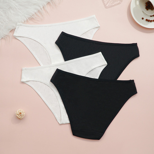 Women's new cotton triangle underwear, comfortable, breathable, not stuffy, low-rise, lifting buttocks, combed cotton underwear for women, Western and European style