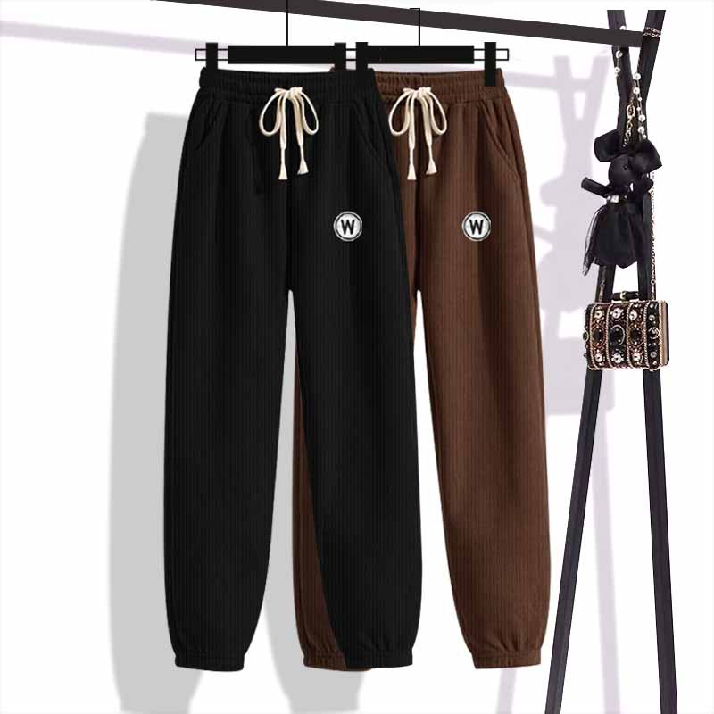 Corduroy fashionable autumn demi-season warm trousers for leisure