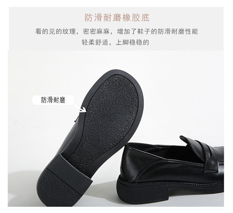 Giày lười nữ đế dày gót vuông 3–5 cm , mũi tròn — Màu đen chi tiết 12
