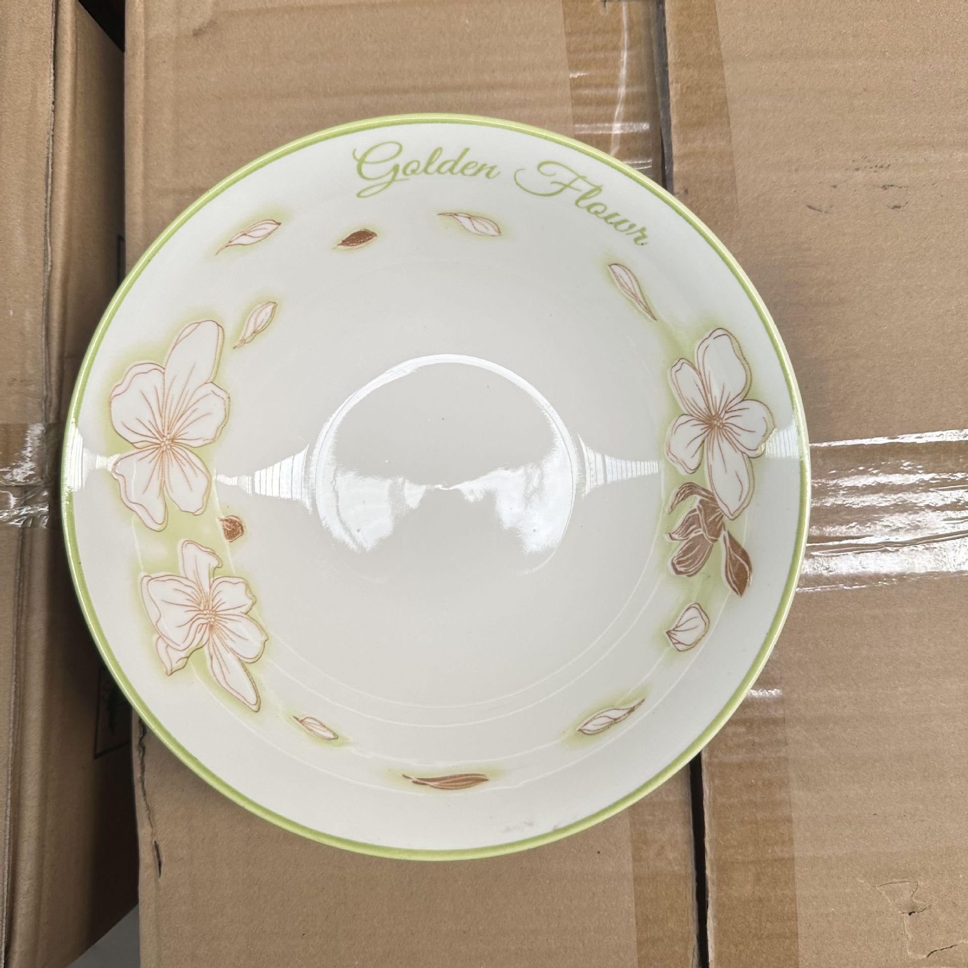 Shanxi cerámica impresión al por mayor de 8 pulgadas cuenco esmaltado cuenco colorido dos yuanes tienda de compra múltiple