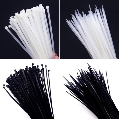Nylon cable tie 4*200mm self-locking cable tie black and white plastic cable tie cable bundle tie wire