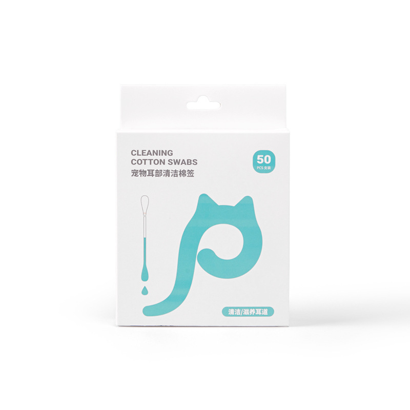 Hisopos de algodón para mascotas, envases independientes desechables, aceite esencial de limpieza para mascotas, cera para los oídos, ácaros del oído, hisopos de algodón de doble cabeza para gatos y perros