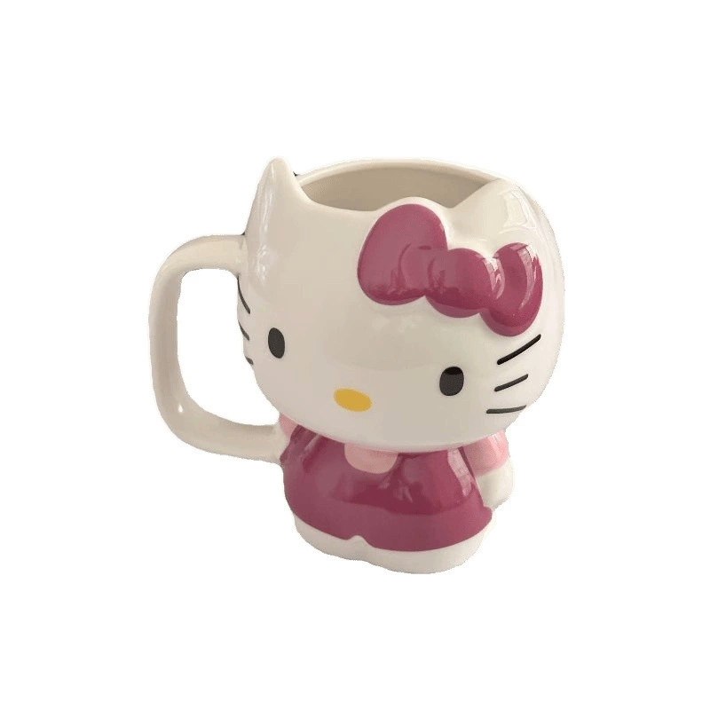 Керамическая кружка Hello Kitty Katie Cup, креативная кружка, мультфильм, милые девушки, водяная кружка, практичная, большой объем