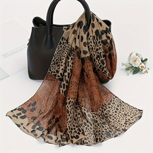 S 18545 Leopard Print Scarf Shawl ���y�z�� ���R�d�羳�W����