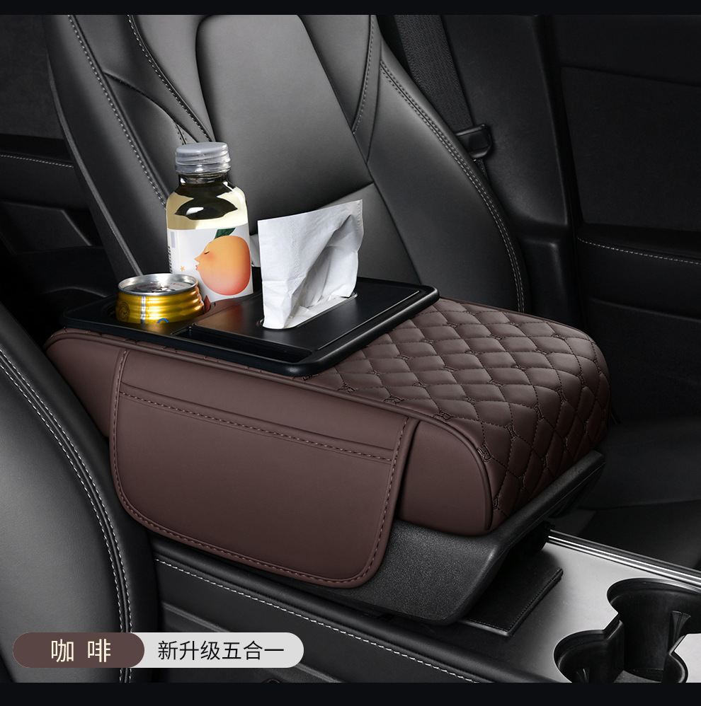 Customized Multifunctional Five-In-One Universal Car Armrest Box Pad Booster Pad Car Water Cup Holder Car Central Paper Towel