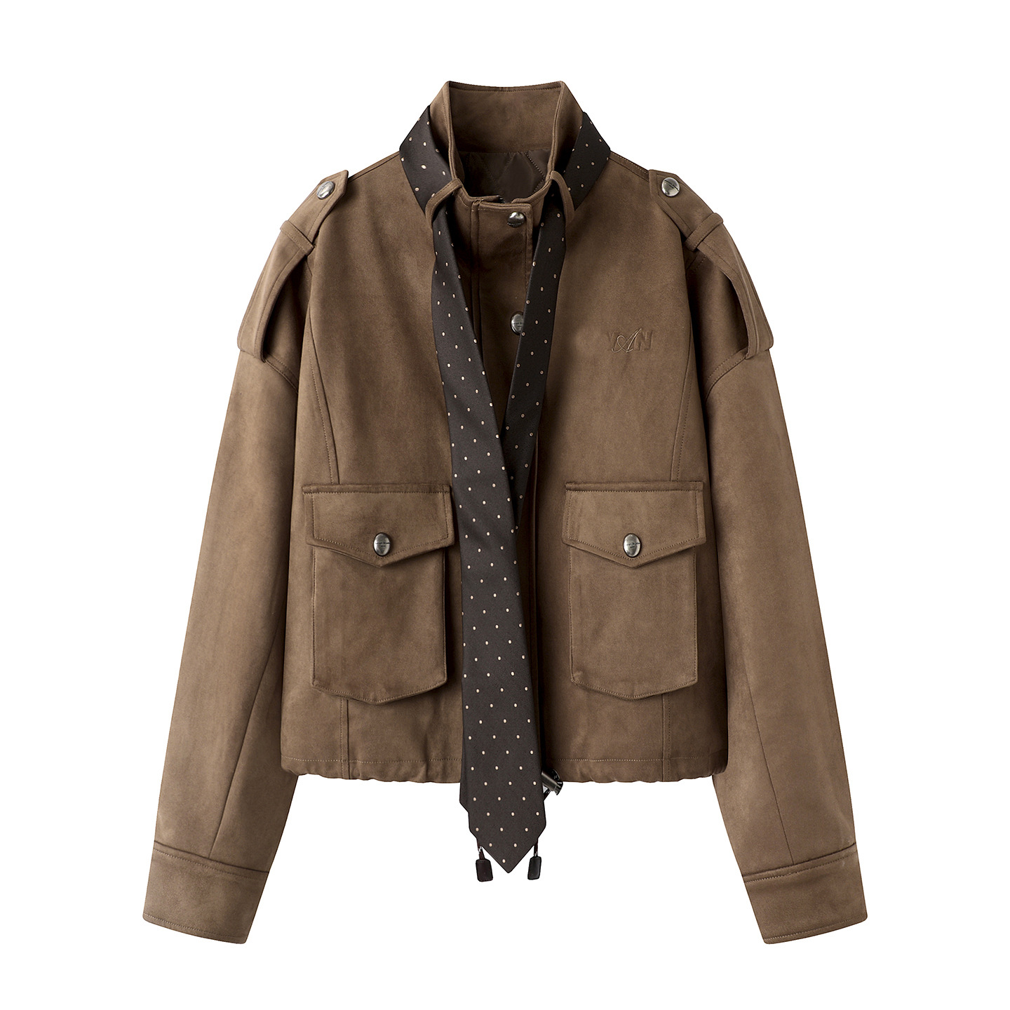 现货 2025冬季新女休闲时尚琥珀流光风波点领棉服外套RL92701021