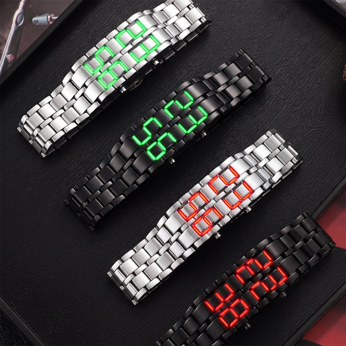 Reloj de Pulsera de Lava Estilo Coreano para Parejas, Reloj de Lava Volcánica Mixta, Reloj Electrónico LED Personalizado