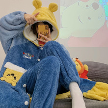 喜月秋冬季孕妇法兰绒产后睡袍2025年产妇加厚哺乳甜美月子服套装