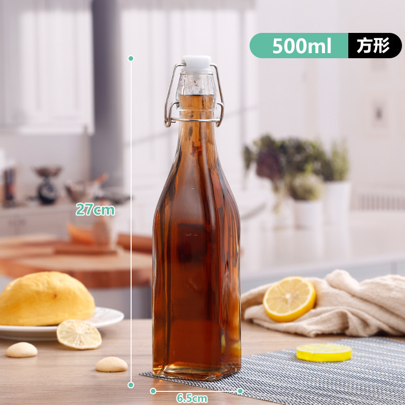 ガラス自家製スナップホイップボトル酵素ロックジュースボトルドリンクボトルキッチン密封オイルボトル|undefined