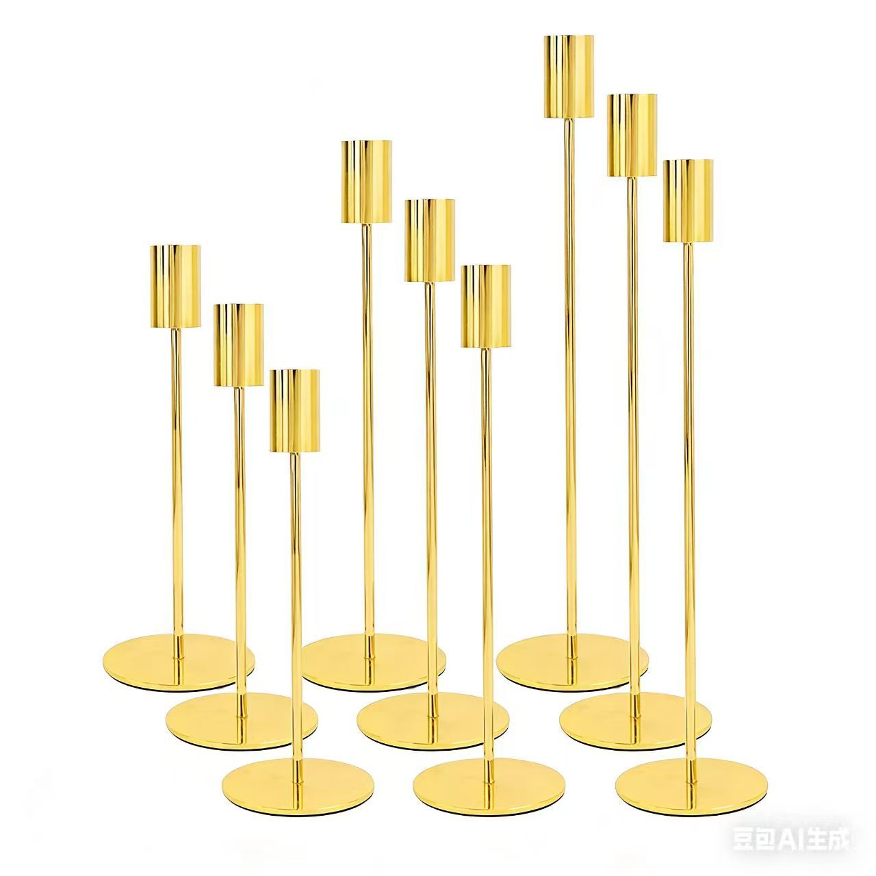 Ventas calientes de candelabros de cilindro recto Amazon candelabros de hierro forjado candelabros de oro europeo simple candelabros de seis piezas calientes image 16