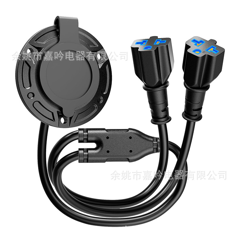 20A125伏交流端口NEMA5-15P插头带双5合1T型刀片适配器美式电源线