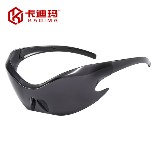 European and American new Y2K one-piece funny sunglasses, colorful fashionable riding futuristic sunglasses, punk hip-hop glasses