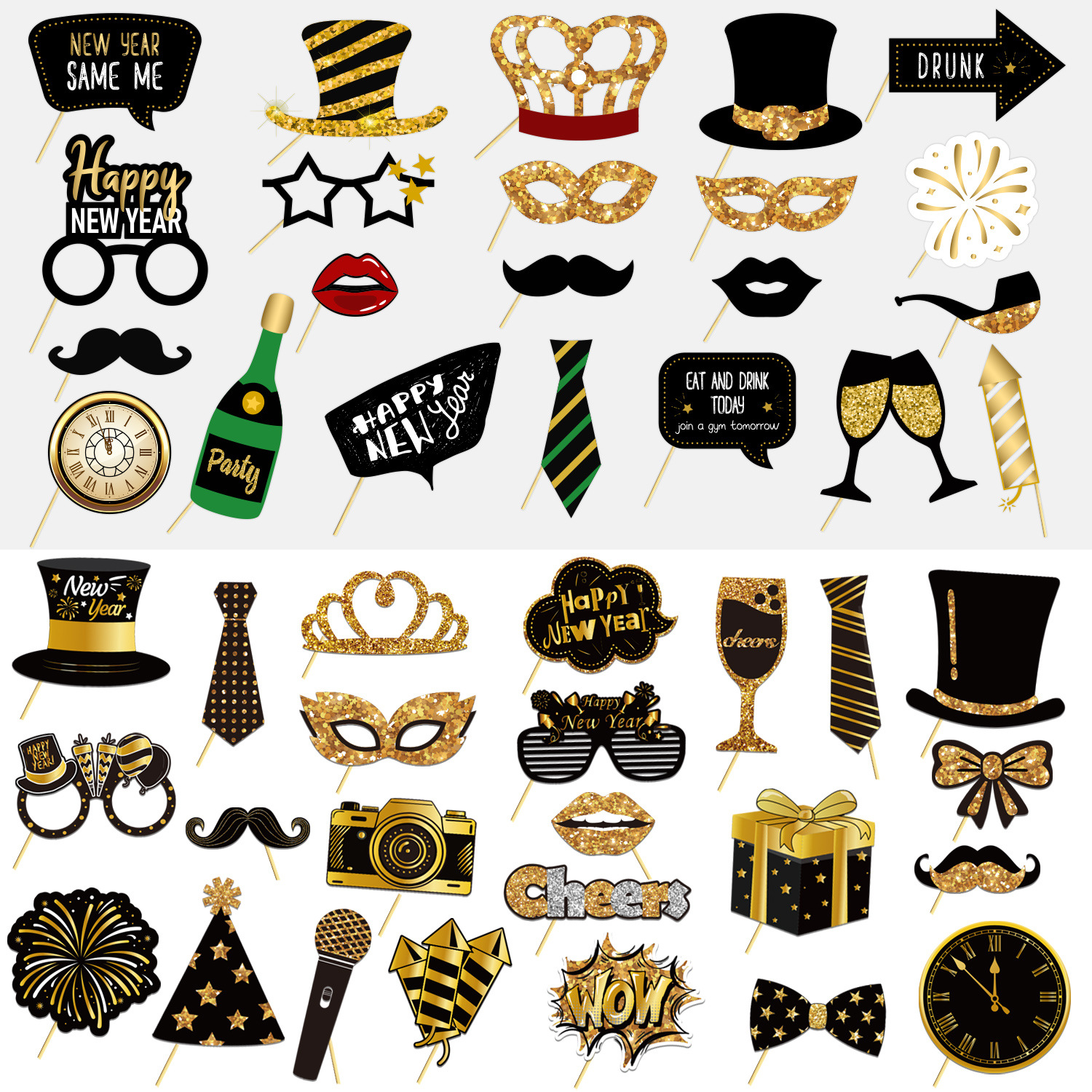 2026 New Year Happy New Year Photo Props New Year's Eve Party Christmas New Year's Day Photo Props