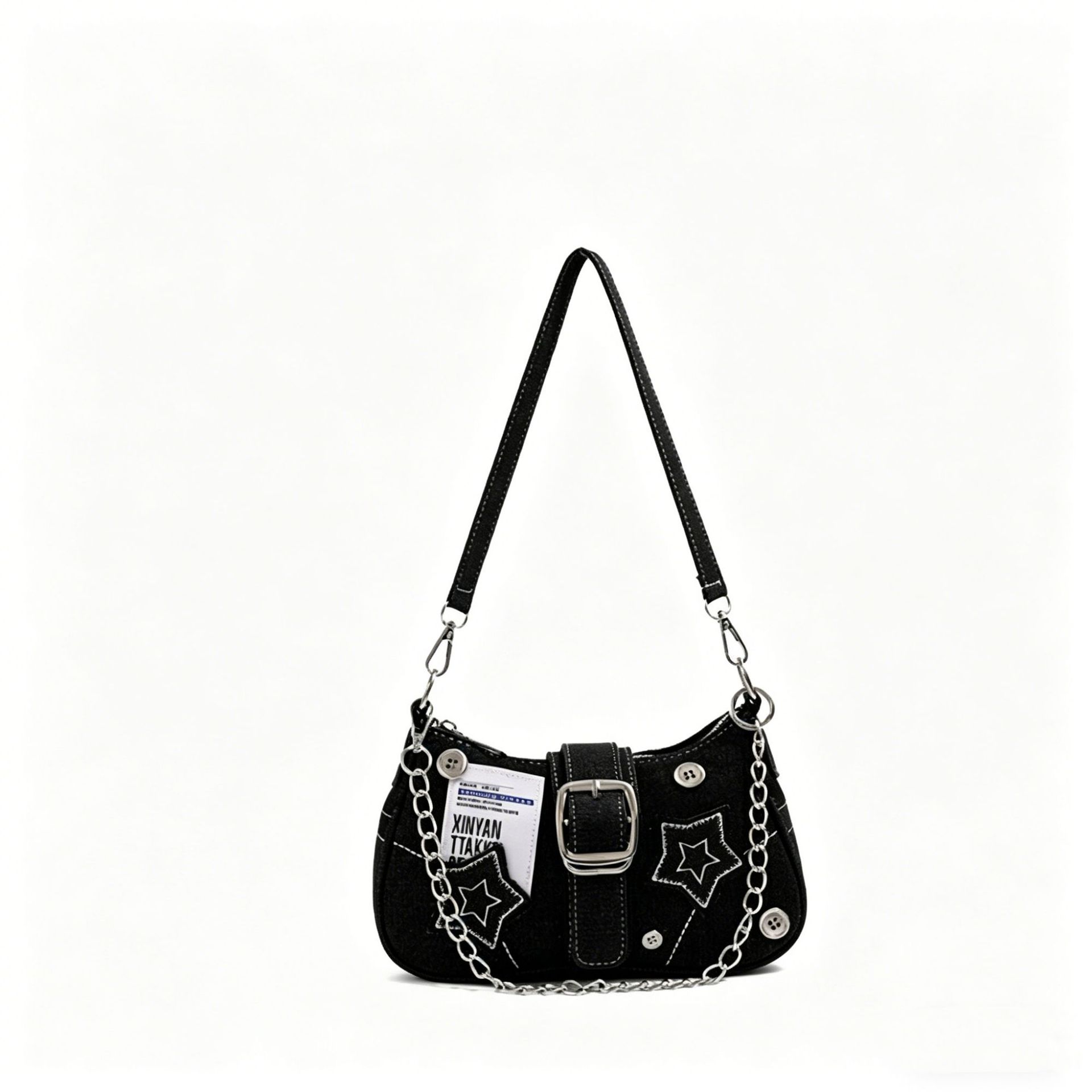 Bolso de diseño de nicho de mujeres punk pentagram, bolso de hombro, bolso de brazo de alta calidad de chicas dulces y calientes.