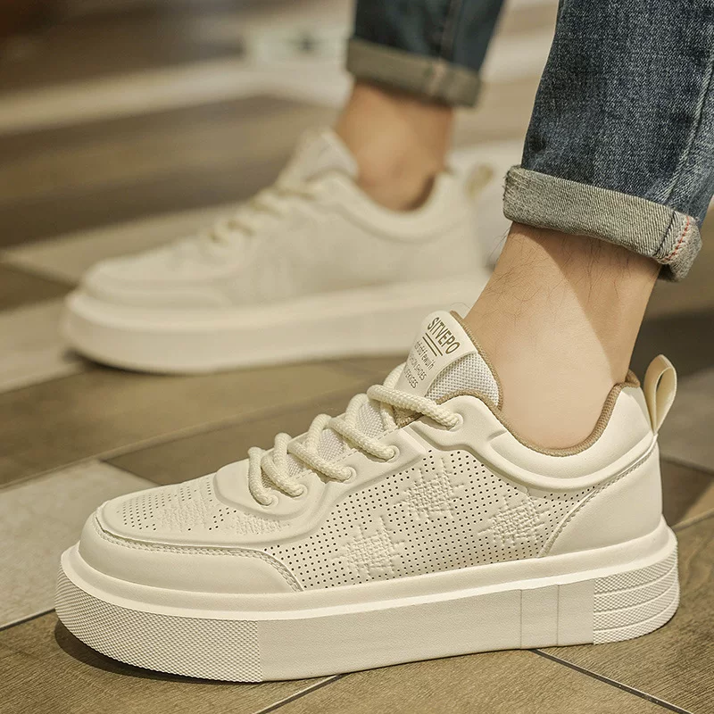 Summer breathable footwear, trend universal sneakers platform for leisure, cloth shoes