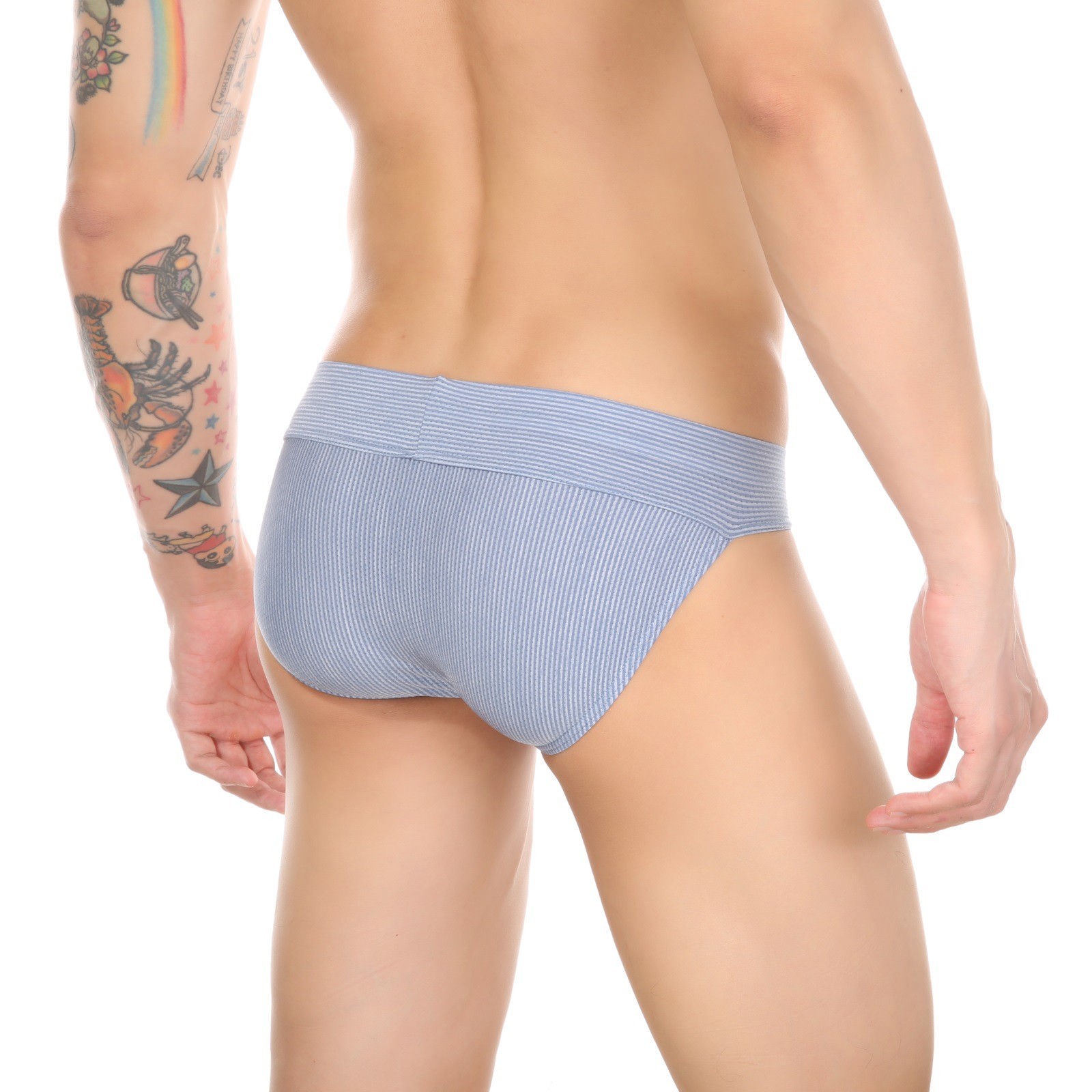 Europeo y americano de los hombres de alta horquilla transpirable de malla más tamaño de rayas ropa interior cómoda transfronteriza exclusiva