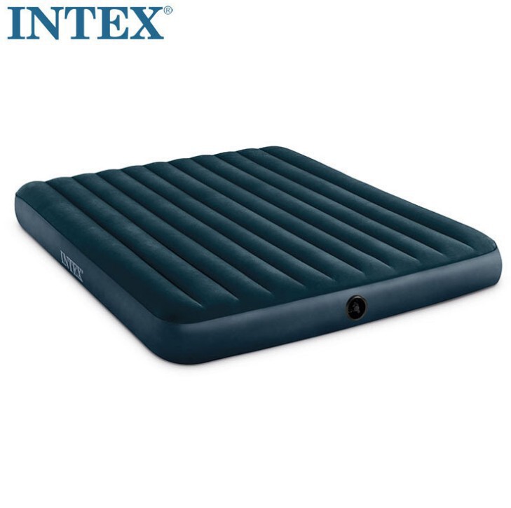 Intex Inflatable Bed for Home and Outdoor Use, Single or Double Air Mattress, Green Inflatable Folding Nap Mattress for Outdoor Leisure