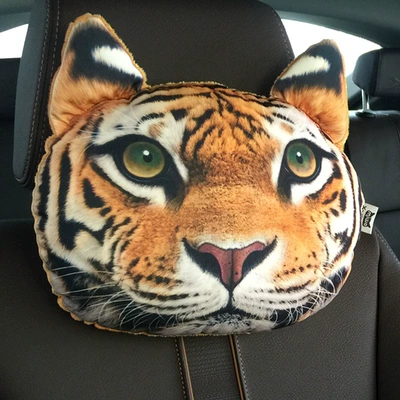 Tide brand headrest car cartoon, Headrest - tiger-head-pillow-single-252510cm